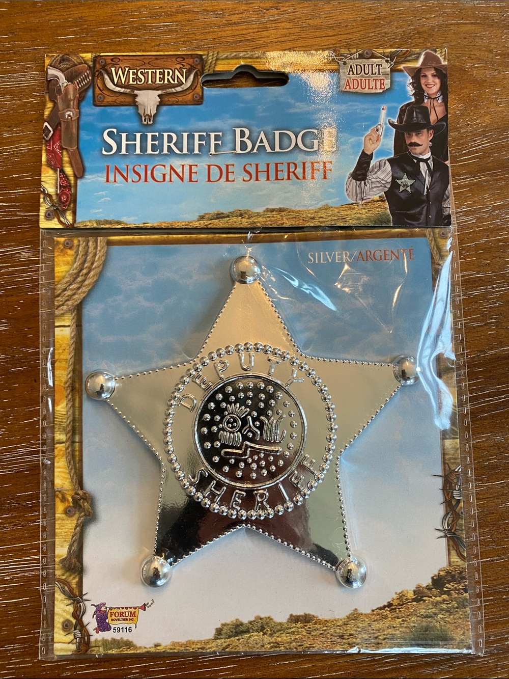 Unbranded Silver Deputy Sheriff Star Badge - Decorative Western Accent